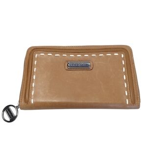 Liz Claiborne Women's Light Brown Wristlet Leather Wallet